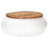 vidaXL Table basse Blanc 68x68x30 cm Bois de r&eacute;cup&eacute;ration solide