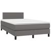 vidaXL Sommier &agrave; lattes de lit avec matelas gris 120x190 cm similicuir