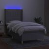 vidaXL Sommier &agrave; lattes de lit matelas LED Gris clair 100x200 cm Tissu