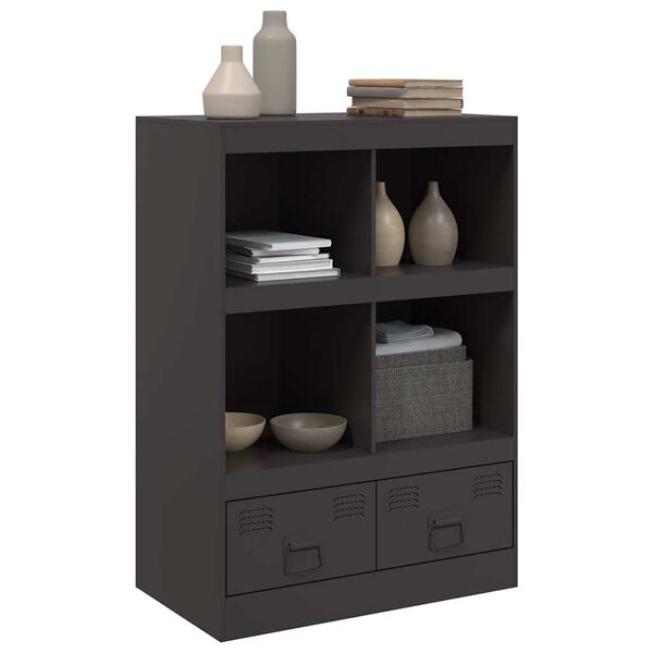 vidaXL Buffet haut noir 67x39x95 cm acier