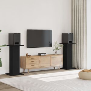 vidaXL Supports de haut-parleurs 2 pcs noir bois d'ing&eacute;nierie