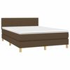 vidaXL Sommier &agrave; lattes de lit matelas et LED Marron fonc&eacute; 140x200 cm