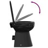 vidaXL Toilette sans rebord 7 cm hauteur supplémentaire Abattant amorti Céramique Noir