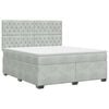 vidaXL Lit boxspring avec matelas Gris clair 160 x 200 cm Velours
