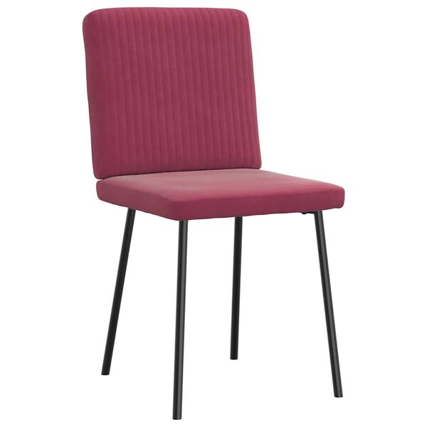 vidaXL Chaises &agrave; manger lot de 4 Rouge bordeaux Velours