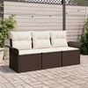 vidaXL Ensemble de canap&eacute; de jardin 3 pcs Marron Poly rotin