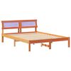 vidaXL Cadre de lit avec t&ecirc;te de lit Brun cire 120 x 190 cm Pin massif