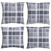 vidaXL Coussin d'ext&eacute;rieur 4 pc Tissu Carreaux Grisel 40 x 40 cm