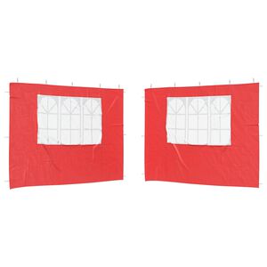 vidaXL Mur de tente de f&ecirc;te 2 pi&egrave;ces 300 x 195 cm Rouge PE et acier