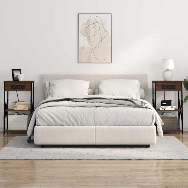 vidaXL Cabinet de chevet Ch&ecirc;ne brun 41 x 31 x 76 cm Bois d'ing&eacute;nierie