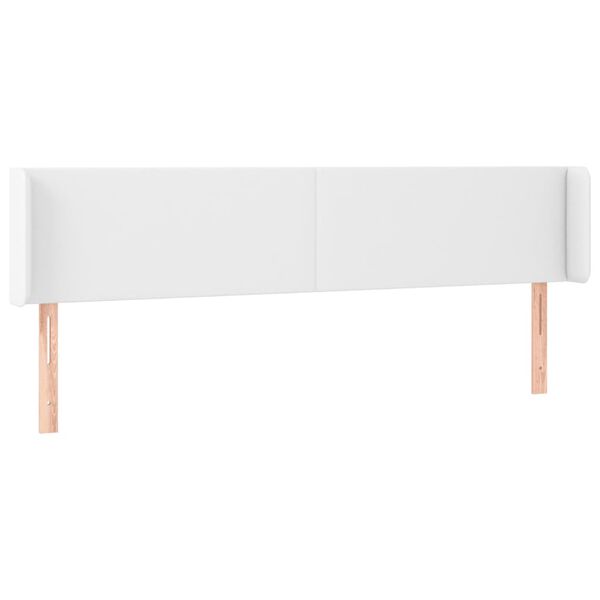 vidaXL T&ecirc;te de lit avec oreilles Blanc 203x16x78/88 cm Similicuir