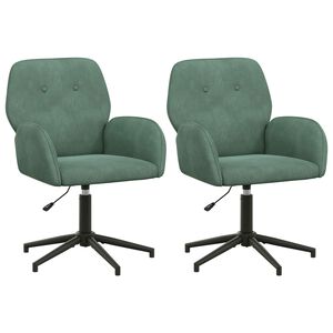 vidaXL Chaises de bureau pivotantes 2 pc 54 x 55 x 90 cm Vert Mer