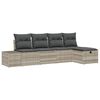 vidaXL Ensemble de canap&eacute; de jardin 5 pc Gris clair polyrotin