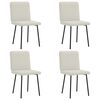 vidaXL Chaises &agrave; manger lot de 4 Cr&egrave;me Velours