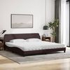 vidaXL Lit avec matelas Dover marron fonc&eacute; 200x200 cm tissu