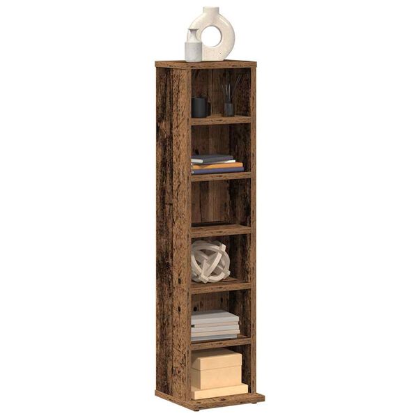 vidaXL Armoire &agrave; CD vieux bois 21x20x88 cm bois d'ing&eacute;nierie