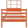 vidaXL Lit bibliothèque sans matelas cire marron 100x200cm bois massif