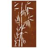 vidaXL D&eacute;coration murale jardin 105x55 cm acier corten design bambou