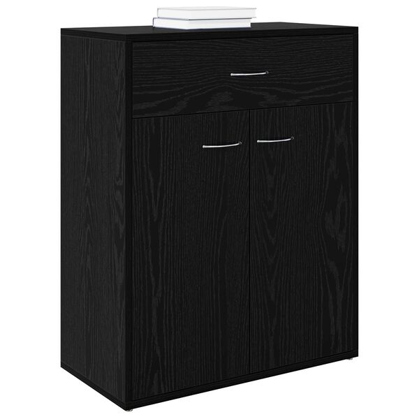 vidaXL Buffet avec tiroir Ch&ecirc;ne noir 60 x 30 x 75 cm Bois d'ing&eacute;nierie