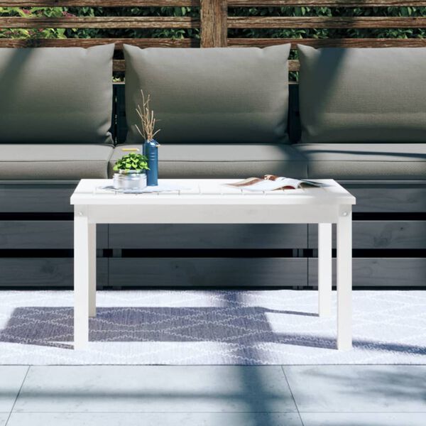 vidaXL Table de jardin blanc 82,5x50,5x45 cm bois massif de pin