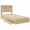vidaXL Lit de Rangement Ch&ecirc;ne Sonoma 100 x 200 cm Bois d'ing&eacute;nierie