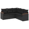 vidaXL Patio Sofa Set 5 place Black