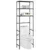 vidaXL Support de rangement de toilette &agrave; 3 niveaux Noir 53x28x169 cm