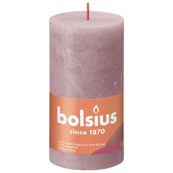 Bolsius Bougies pilier rustiques Shine 4 pcs 130x68 mm Rose cendre