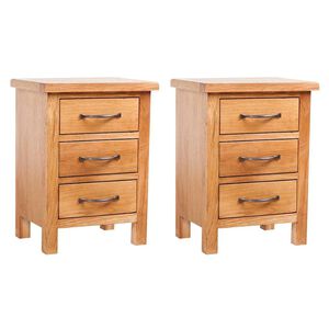 vidaXL Tables de chevet 2 pcs 40x30x54 cm Bois de ch&ecirc;ne massif