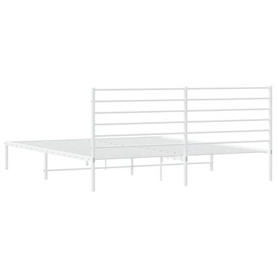 vidaXL Cadre de lit métal sans matelas et tête de lit blanc 183x213 cm