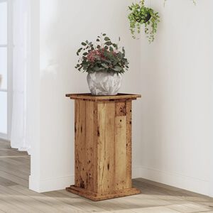 vidaXL Support pour plantes vieux bois 33x33x60 cm bois d'ing&eacute;nierie