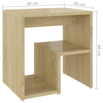 vidaXL Tables de chevet 2pcs chêne sonoma 40x30x40cm bois d'ingénierie