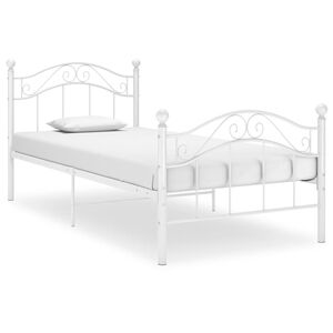 vidaXL Cadre de lit sans matelas blanc m&eacute;tal 100x200 cm