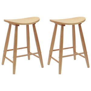 vidaXL Chaises de salle &agrave; manger 2 pcs Naturel 46 x 37 x 63 cm