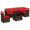 vidaXL Ensemble de canap&eacute; de jardin 7 pcs avec coussins marron