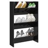 vidaXL Armoire &agrave; chaussures murale noir brillant bois d'ing&eacute;nierie