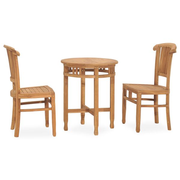 vidaXL Ensemble &agrave; manger de jardin 3 pcs Bois de teck solide