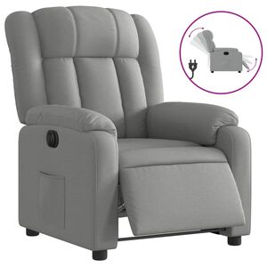 vidaXL Fauteuil inclinable &eacute;lectrique Gris clair Tissu
