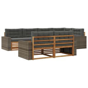 vidaXL Ensemble de canap&eacute;s d'ext&eacute;rieur 7 pcs Naturel et Anthracite