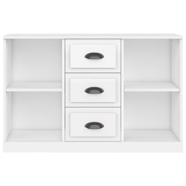 vidaXL Buffet blanc brillant 104,5x35,5x67,5 cm bois d'ingénierie