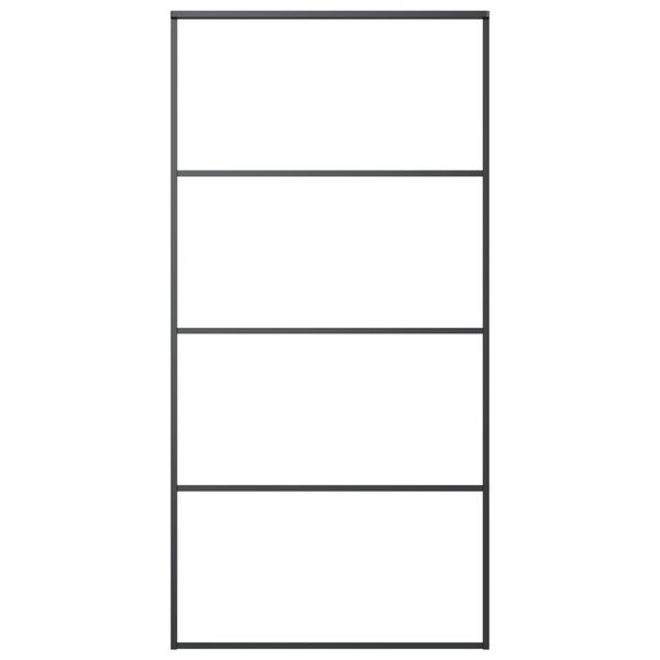 vidaXL Porte coulissante Aluminium et verre ESG 102,5x205 cm Noir