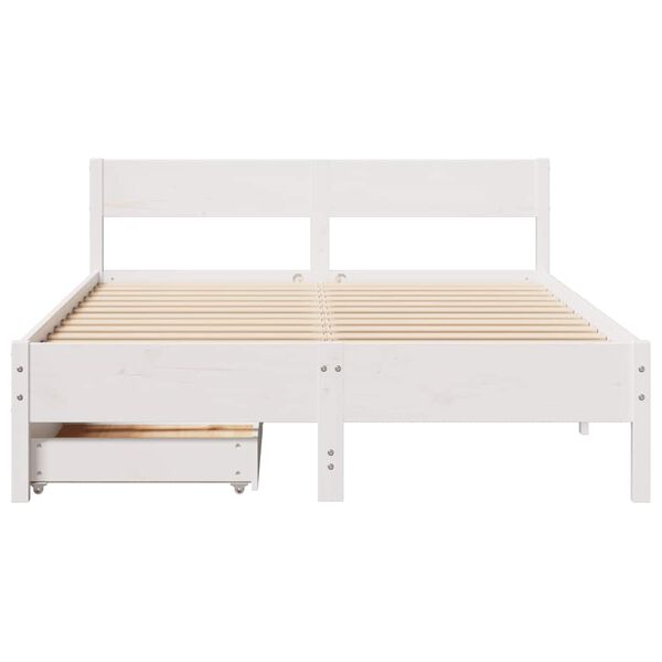 vidaXL Cadre de lit sans matelas blanc 120x200 cm bois de pin massif