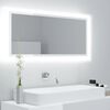 vidaXL Miroir à LED de bain Blanc brillant 100x8,5x37 cm Acrylique