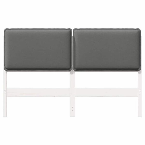 vidaXL T&ecirc;te de lit capitonn&eacute;e Blanc et gris clair 140 cm Pin massif