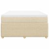 vidaXL Sommier &agrave; lattes de lit avec matelas Cr&egrave;me 140x200 cm Tissu