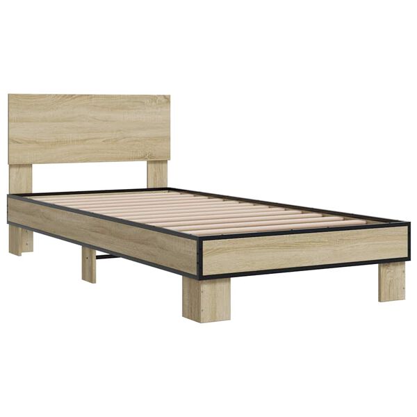 vidaXL Cadre de lit sans matelas ch&ecirc;ne sonoma 90x200 cm