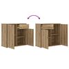 vidaXL Buffet ch&ecirc;ne artisanal 80x36x75 cm bois d'ing&eacute;nierie
