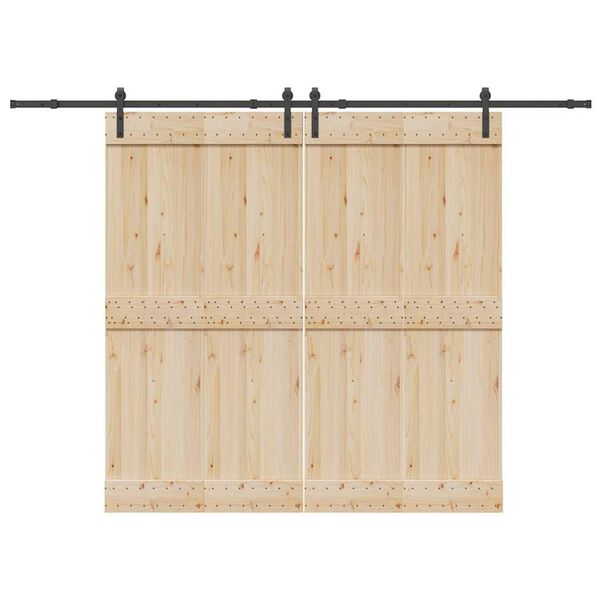 vidaXL Kit de quincaillerie de porte coulissante 305 cm acier noir