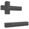 vidaXL Ensemble de meuble TV 7 pcs Gris brillant Bois d'ing&eacute;nierie