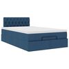 vidaXL Lit ottoman avec matelas et LED Bleu 120x200 cm Tissu